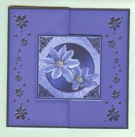Clematis No-hole Fold Back Card by Christine Dixon