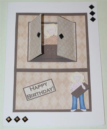 Open the Door! Chocolate Lady Lover Card by Christine Dixon