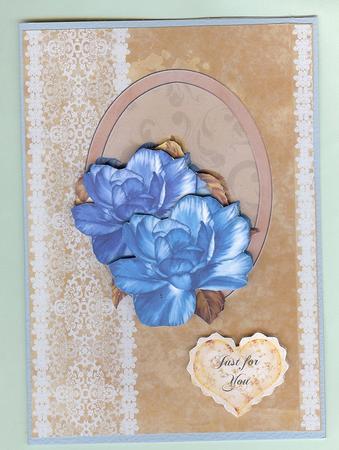 2 Turquoise Silk Flowers by Christine Dixon