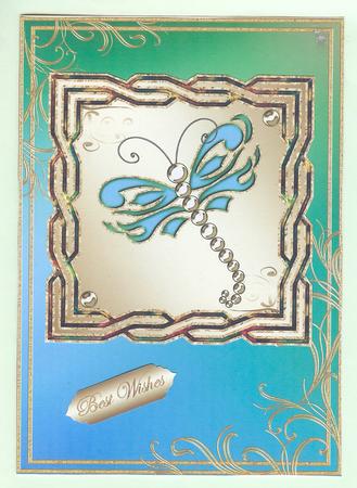 Mysterious Turquoise Dragonfly on Twisted Frame by Christine Dixon