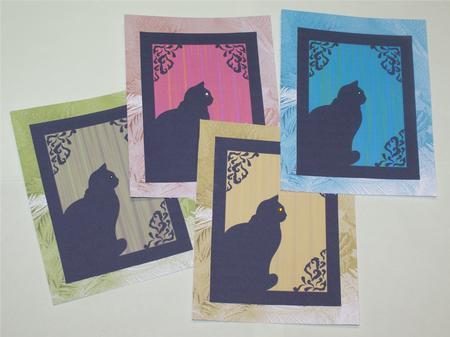 Cat Silhouette Card Fronts Sheet 5 by Christine Dixon