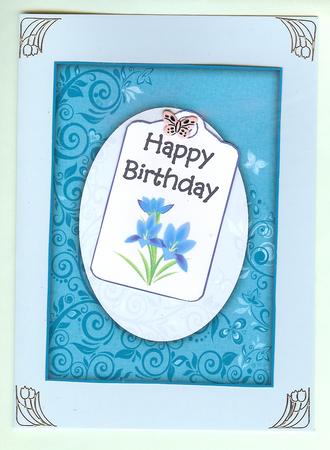 Rich Shade Flourishes & Butterflies A5 Card Front by Christine Dixon