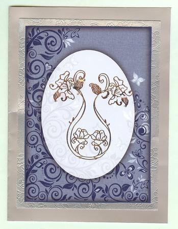 Rich Shade Flourishes & Butterflies A5 Card Front by Christine Dixon