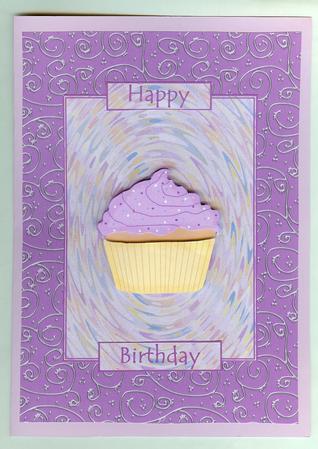 Cupcake and Swirl Card Front by Christine Dixon
