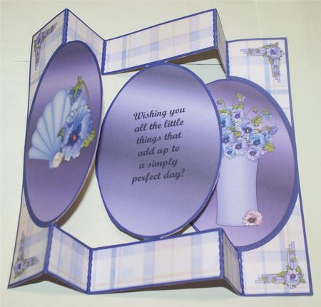 Lilac Pansy Tri-shutter Card by Christine Dixon