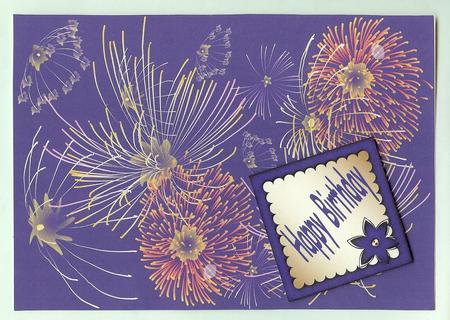 Fireworks on Blue by Christine Dixon