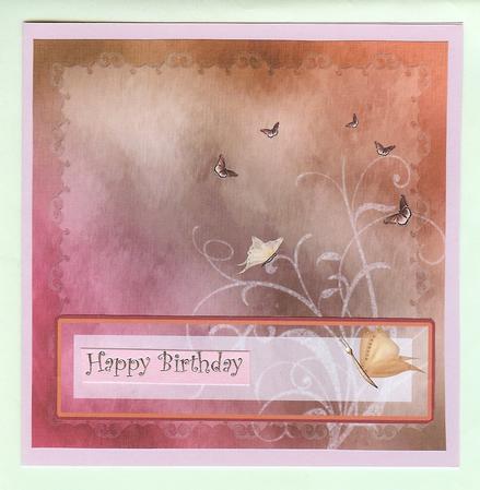 8" Butterfly Grunge Card Front & Text Plate #1 by Christine Dixon