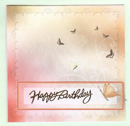 8" Butterfly Grunge Card Front & Text Plate #2 by Christine Dixon