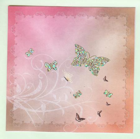 8" Butterfly Grunge Card Front & Text Plate #5 by Christine Dixon