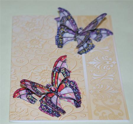 Cream Embossed Floral with Border Background by Christine Dixon