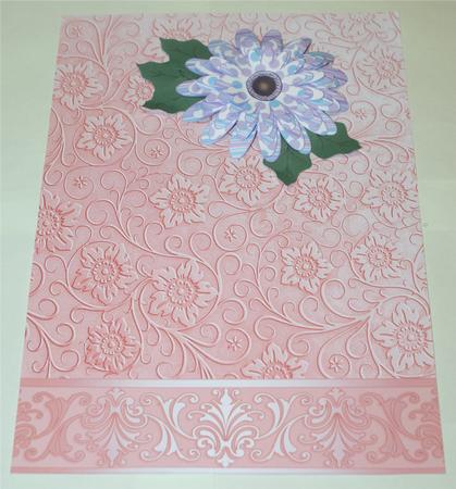 Peach Embossed Floral with Border Background by Christine Dixon