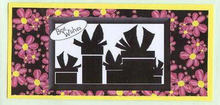 Funky Pink Floral Paper on Black. Smaller Flower by Christine Dixon
