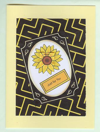 Black Fancy Gold A5 Card Front by Christine Dixon