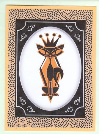 Black Fancy Silver A5 Card Front by Christine Dixon