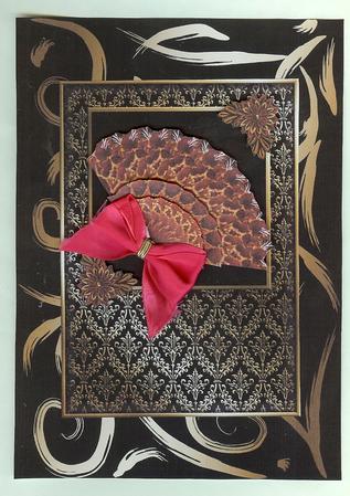 Gold Damask Card Fronts 5 by Christine Dixon