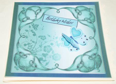 8" Art Nouveau Card Front with Text Plate (soft Green) by Christine Dixon
