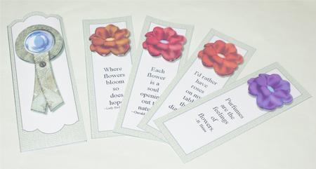 4 Floral Bookmarks & Bookmark Envelope by Christine Dixon