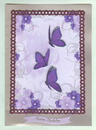 Purple and Lilac Floral Frame A4 Backing Paper by Christine Dixon