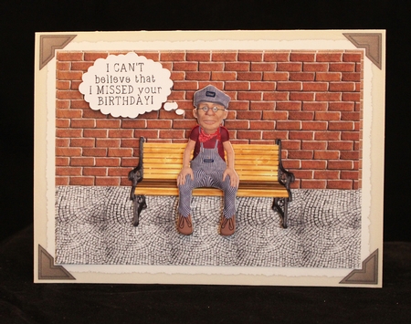 Train Conductor Waiting Fo the Train Card Front by Cindie Deasey