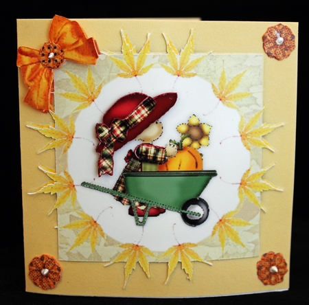 Garden Girl Thanksgiving Blessings - Square Card and Insert by Cindie Deasey