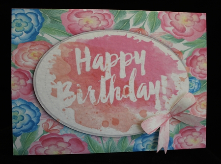 Happy Birthday Water Color 8x8 by Cindie Deasey