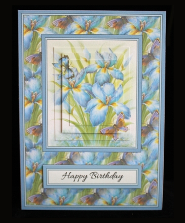 Lovely Rob Pohl Watercolor Iris Pyramid Topper by Cindie Deasey