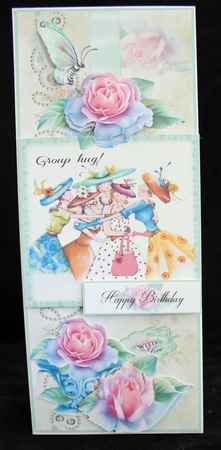 Large DL Humorous Card Front - Group Hug by Cindie Deasey