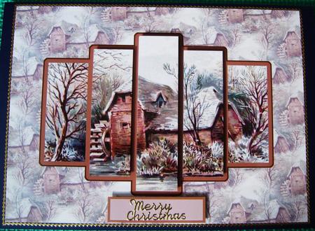 The Mill in Winter Pyramid Panel by Cindy Thompson