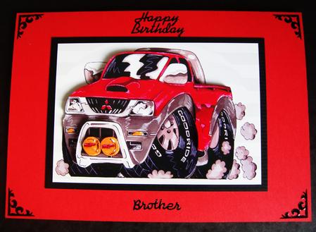 Red Truck Card Front by Cindy Thompson