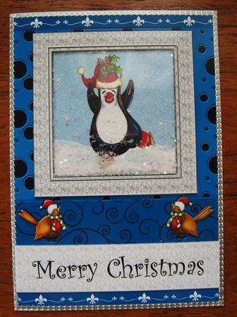 Happy Penguin Shaker Card by Cindy Thompson
