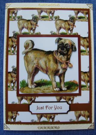 Cute Pug Dog Decoupage by Cindy Thompson