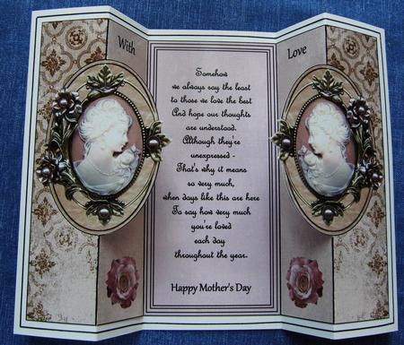 My Mother's Cameo Double Fold Back Card by Cindy Thompson
