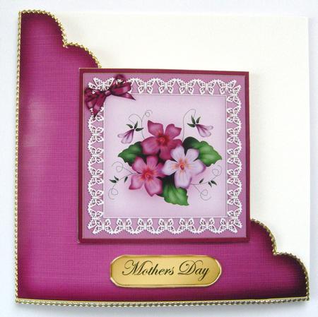 Pretty Viola Cut and Fold Card Corner Card by Cindy Thompson