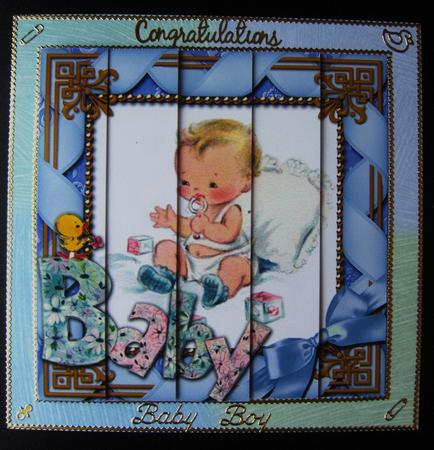 Baby Boy Blue One Edge Side Stacker by Cindy Thompson
