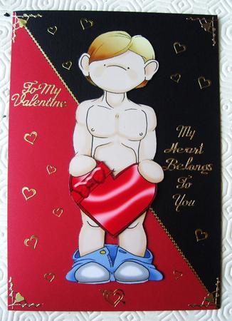 Cheeky Valentines Hunk Doodles Large Image by Cindy Thompson