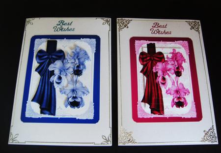 Two Card Sheeet Orchids Step by Step and Pyramid Blue and Pi by Cindy Thompson