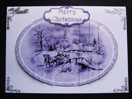 Winter Sleigh Ride Oval Side Stacker by Cindy Thompson