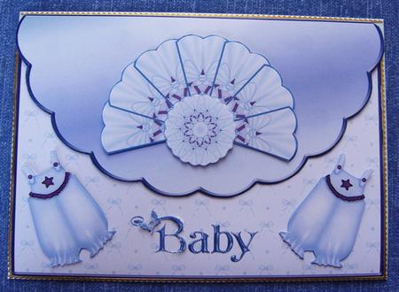Scalloped Edged Envelope Style Card for Baby Boy by Cindy Thompson