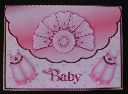 Scalloped Edged Envelope Style Card for Baby Girl by Cindy Thompson