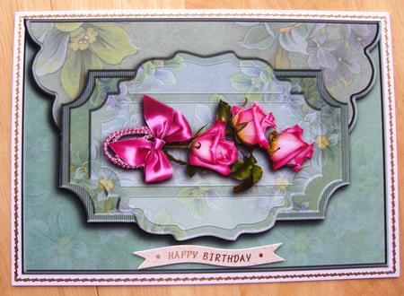 Pink and Green Elegance Envelope Card with Decoupage by Cindy Thompson