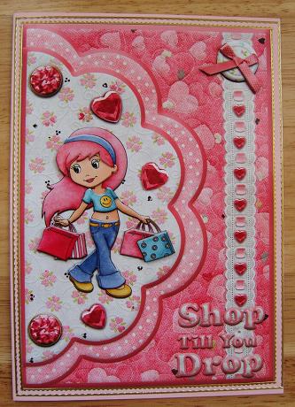 Double Scallop Envelope Card Shop Till You Drop by Cindy Thompson