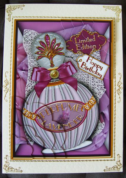 Lavender Perfume Birthday 7x5in Scalloped Duo Corner Stacker by Cindy Thompson
