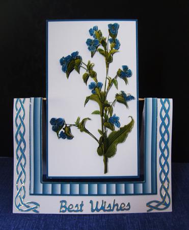 Stunning Blue Flowers Spinner Card by Cindy Thompson