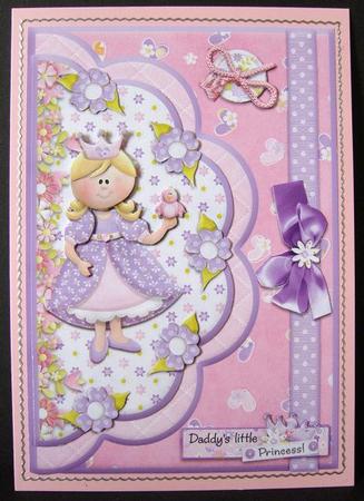 Double Scallop Envelope Card Front Daddy's Little Princess by Cindy Thompson