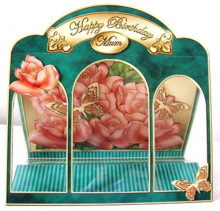 3D Just Roses Window Card Kit with Decoupage N Envelope by Cindy Thompson