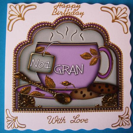 No 1 Gran Lilac Cup 3D Decoupage Sheet by Cindy Thompson