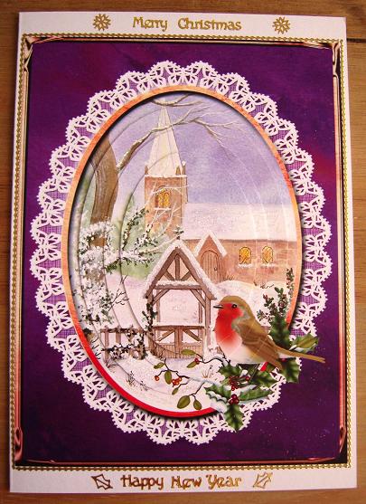 Church in Snow with Robin Step by Step Decoupage by Cindy Thompson