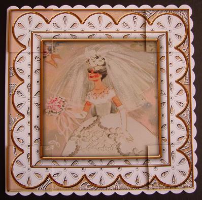 Blushing Bride Scallop Anglaise 8in Picture Topper Sheet by Cindy Thompson