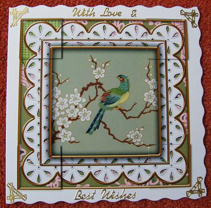 Oriental Green Bird 8in Picture Sheet by Cindy Thompson