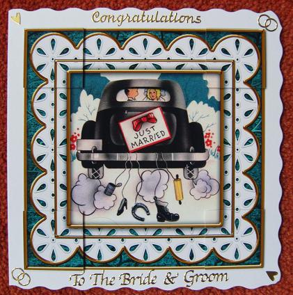 Wedding Car Anglaise 8in Picture Topper Sheet by Cindy Thompson